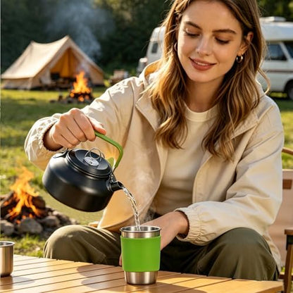 14pcs Camping Cookware Set Camping Pots and Pans Set with Cups Plates Forks Knives Spoons for Camping Outdoor Cooking and Picnic