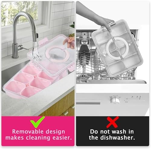 WACOI Divided Snack Serving Tray with Lid and Handle Travel Snackle Charcuterie Container Portable Storage Organizer for Candy, Fruits, Nuts, Snacks, Party, Picnic (1pack, Pink)