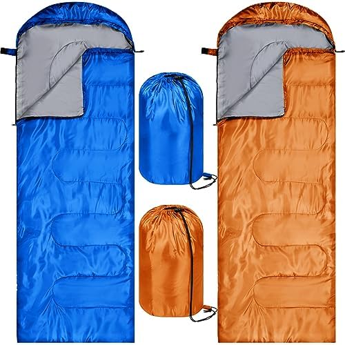 Tudomro 2 Pcs Camping Sleeping Bag for Adults Lightweight Packable Waterproof Camping Gear Equipment to Keep Warm for Outdoor Backpacking Hiking Travel