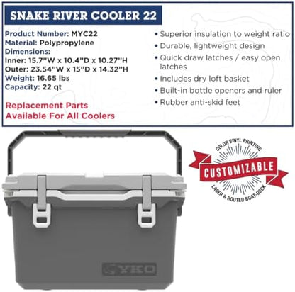 YUKON OUTFITTERS Snake River 22qt Lightweight Hard Cooler