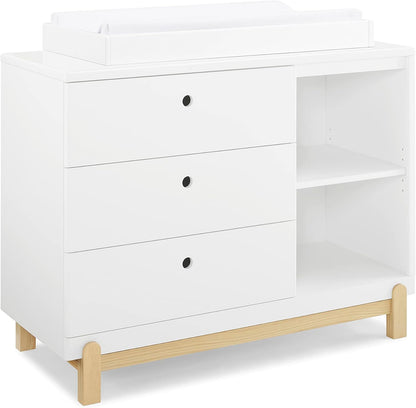 Delta Children Poppy 6-Piece Baby Nursery Furniture SetIncludes: Convertible Crib, Dresser, Changing Top, Mattress, Sheets, & Changing Pad, Bianca White w/Natural