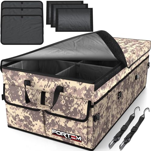 FORTEM Trunk Organizer - Foldable Car Organizer & Storage for SUVs & Trucks