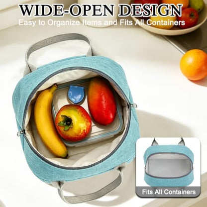 FlowFly Insulated Lunch Cooler Bag - Tote Bag Organizer for Women/Men, Sea Blue