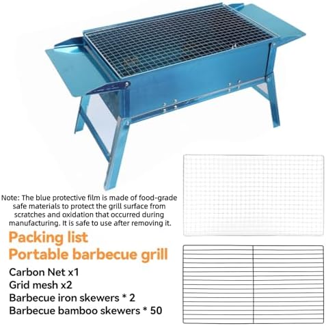 17.7x9.8 Inch Foldable Portable Charcoal Grill Travel Outdoor
