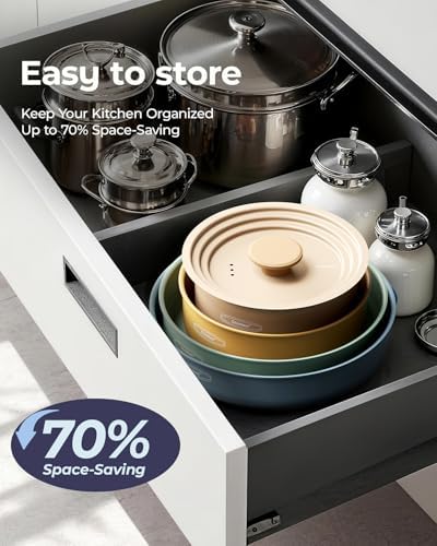 12-Piece Detachable Handle Pots and Pans Set, Ceramic Nonstick