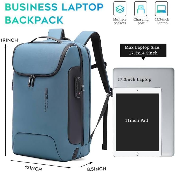 BANGE Anti-Theft Travel Backpack,Waterproof Fashion Work Backpacks,High Tech Backpack with USB3.0 Charging Port,Business Laptop Backpack Fits 17.3 Inch Notebook for Women