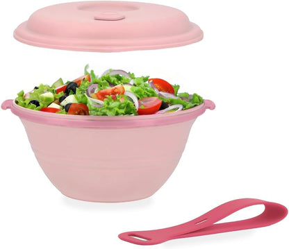 kūpaa Bowl & Carrier Duet – Microwave Safe Silicone Lunch Box For Adults– Collapsible, Leakproof, Food-Grade, Reusable To-Go Container (Rose Quartz)