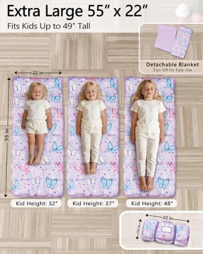 Primlect Toddler Nap Mat with Pillow, Thickened Extra Large Sleeping Bag