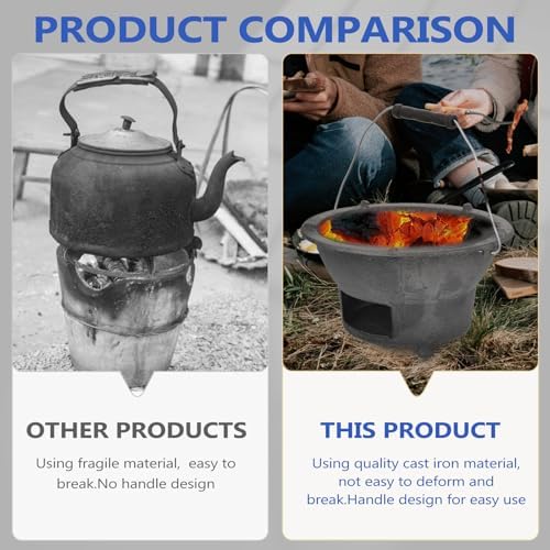 DOITOOL Cast Iron Charcoal Stove Outdoor Portable Bbq Stove for Camping Backyard Grilling and Picnic Cooking 8.26 X 8.26 X 4.33 in 1