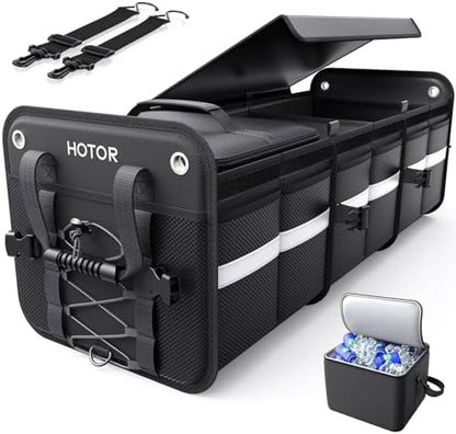 HOTOR Trunk Organizer - Car Organizer and Storage with Cooler Bag for SUV