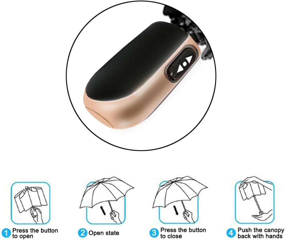 Goothdurs Mini Travel Compact Automatic Umbrella Small Lightweight Folding Rain Windproof Auto Open/Close Purse Umbrellas for Women Men