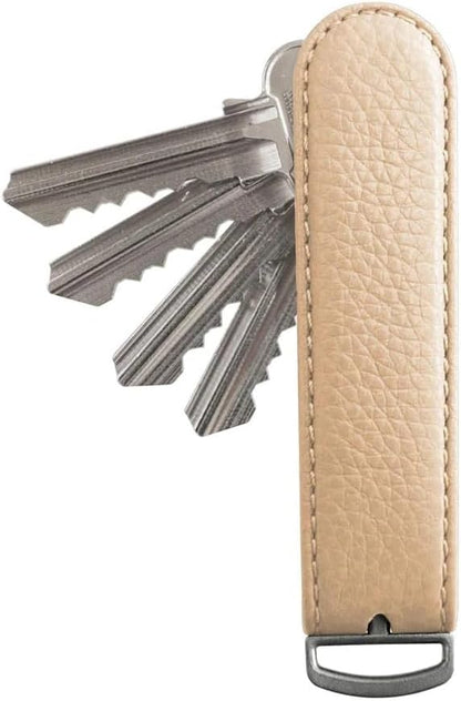 Jibbon Italian Premium Leather Key Organizer - Stylish Key Holder with Marine Grade 316 Stainless Steel, Compact EDC Keychain