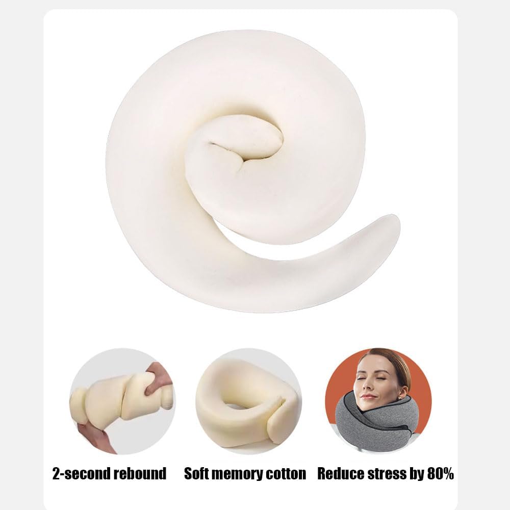 Travel Pillow, Travel Neck Pillow, 360 Degree Comfort and Breathability, Airplane Travel Neck Pillow, Stowable U-Shaped Pillow (Black)