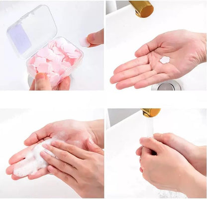 3 Boxes 300Pcs Portable Hand Washing Soap Sheets, Different Scented Mini Petal Hand Wash Soap Sheets, Disposable Soluble Soap for Outdoor Travel, Camping, Hiking