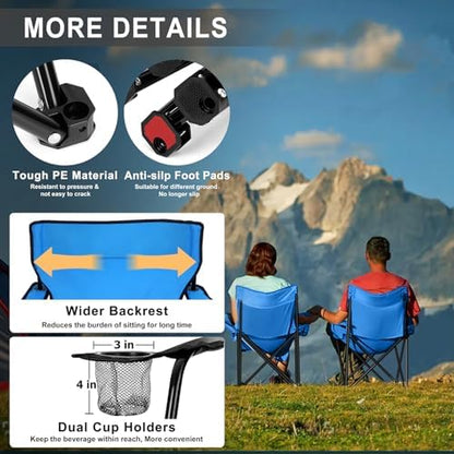 Joyfair Camping Chairs for Lawn & Beach, Large for Adults, Blue