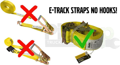 8 Pack Ratchet Strap 2" x 16' E Track Heavy-Duty Cargo Tie Downs 4400LBS