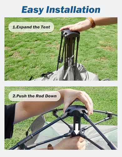 JOYTUTUS Automatic Truck Tent, Easy Set-up, Portable Truck Bed Tent 5.5FT-6.5FT with Rainfly, Truck Camping Tent with Waterproof PU2000mm Double Layer for 2 Person