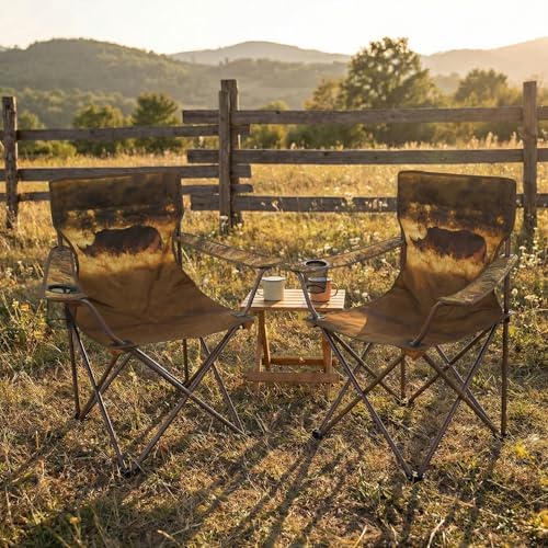 Camping Chairs 2 Pack with Animal Print,Folding Lawn Chair with Cup Holder & Carry Bag for Outdoor,Sports,Beach,Fishing,Sports