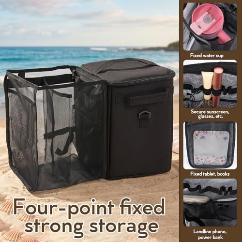 2-in-1 Cooler Organizer Insert for Bogg Bag Original/X-Large, PEVA 6H Insulated Storage Inner with Mesh Bag, Dry-Wet Separate for Camping, Beach, Picnic, Road Trips