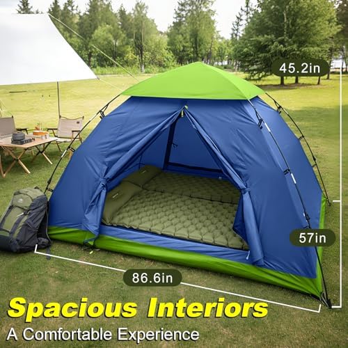 Camping Tent, 1-2 Person Tent, Lightweight Waterproof Backpacking Tent, 5-Minute Setup Outdoor Tent with Carry Bag, Ideal for Camping Hiking