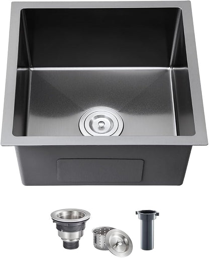 Black 18 inch Undermount Kitchen Sink by DROPINKITCHENSINK