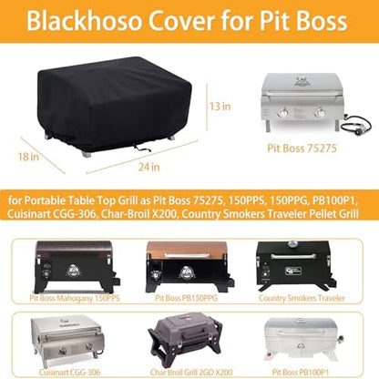 Portable Grill Cover for Pit Boss 75275/PB100P1 & Cuisinart Tabletop Grills