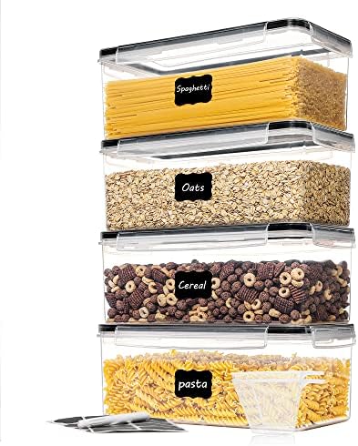 Vtopmart Pasta Storage Containers, 4 Pack, 3.2L Airtight Canisters