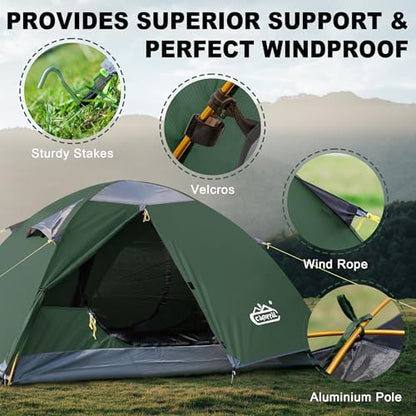camppal 2 Person Backpacking Tent Waterproof Lightweight 2 Man Camping Tent