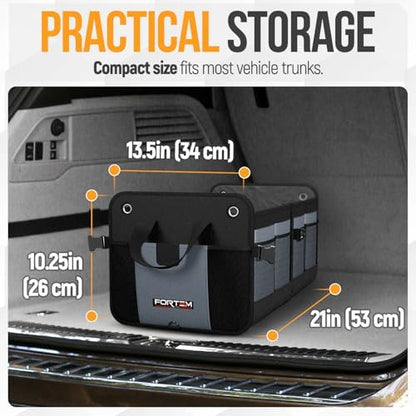 FORTEM Trunk Organizer - Collapsible Car Organizer & Storage Bag for SUVs