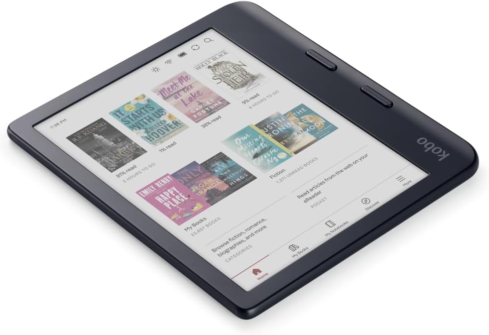 Kobo Libra Colour | eReader | 7” Glare-Free Colour E Ink Kaleido™ 3 Display | Dark Mode Option | Audiobooks | Waterproof | Black
