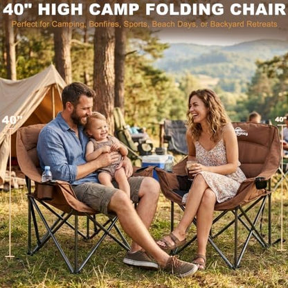 2 Pack Oversized Camping Chairs for Adults Heavy Duty