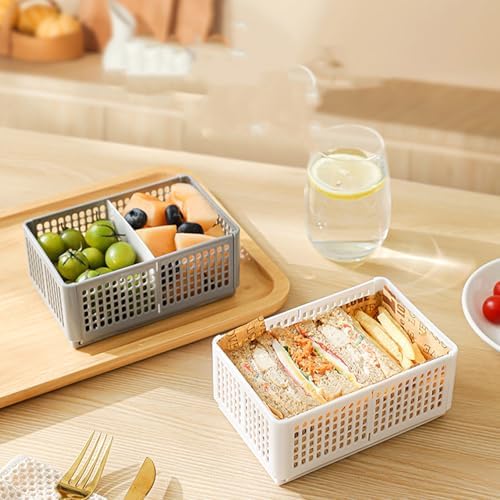Stackable Food Storage Container Ventilated Lid for Freshing Easy Fold Outdoor Activities Sturdy Kitchen Organizers Food Box with Microwaveable