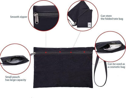 ETidy Large Capacity Foldable Tote Bag With Zipper Water-resistant SandproofWomen Beach Bag Handbag GymBag Travel ShoppingBag