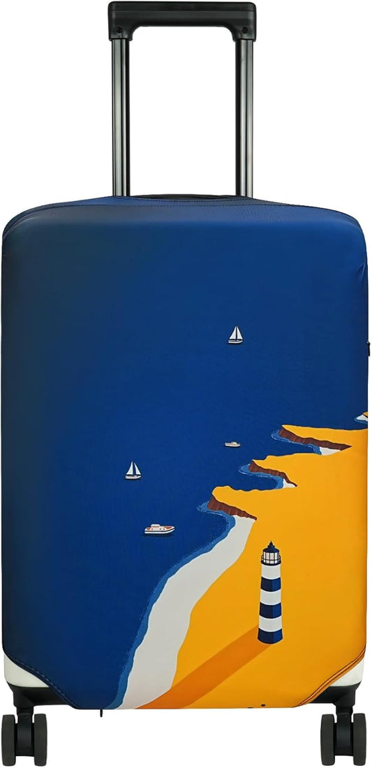 HYPER VENTURE Washable Luggage Cover - Fashion Suitcase Protector Fits 27-30 Inch Luggage (Lighthouse, L)