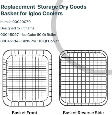 Coolers Wire Basket -Compatible with 90 Qt Rotomold Coolers,Fits Yukon 90 QT，Glide 110 QT 、Ice Cube 48 QT&60 QT Coolers,Cooler Replacement Parts, Cooler Storage Dry Goods Basket