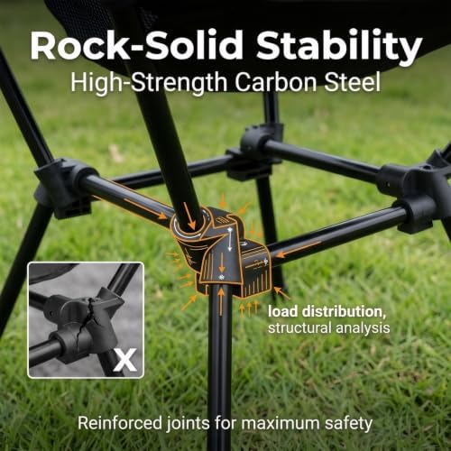 High Pack Folding Lightweight Camping Chair with Carry Bag
