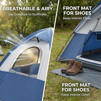 XL Camping Tents 4/6 Person Waterproof Double Layer Dome
