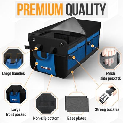 FORTEM Trunk Organizer - Collapsible Car Organizer & Storage Bag for SUVs