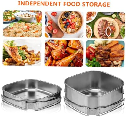 Cookware Set Stainless Steel for 3-4 People Camping Hiking Picnic