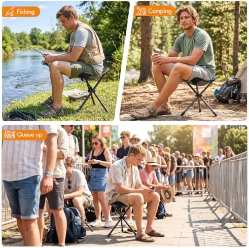 Portal Tall Folding Tripod Stool Portable Tripod Chair for Outdoor Camping