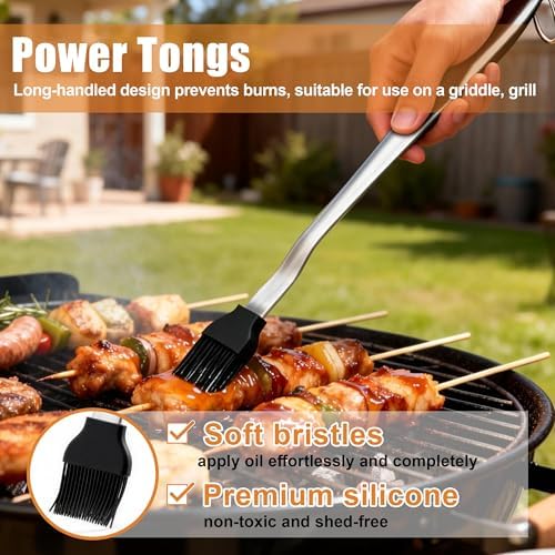 HaSteeL BBQ Accessories, 18In Grill Tools for Outdoor Grill - 4 Pack