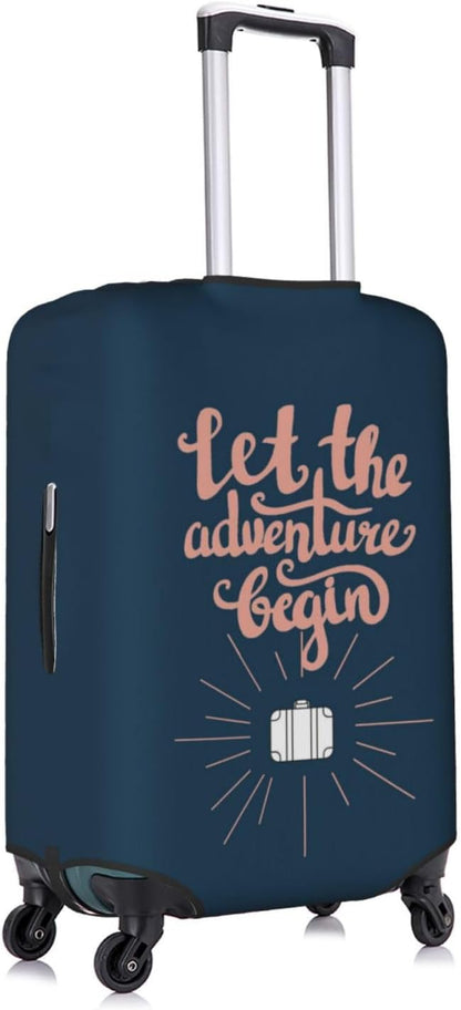 Let The Adventure Begin Luggage Cover Washable Suitcase Protector, Luggage Tag Travel Birthday Gifts For Men Women (M 22-25 Inch Luggage)