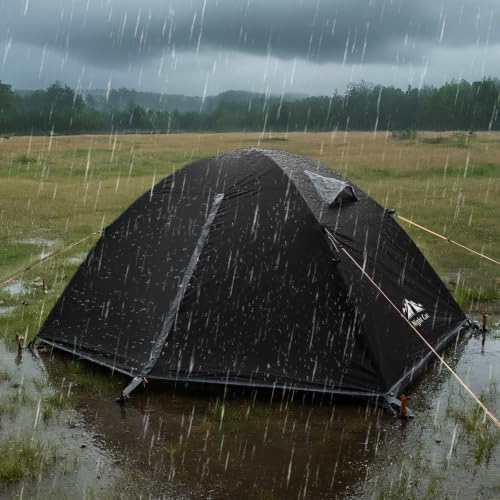 Night Cat 2-Persons Backpacking Tent: Waterproof Lightweight Camping Tent for Two People Hiking Outdoor Mountain with Aluminum Poles and Rainfly Green