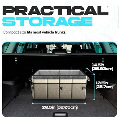 FORTEM Trunk Organizer - Foldable Car Organizer & Storage for SUVs & Trucks