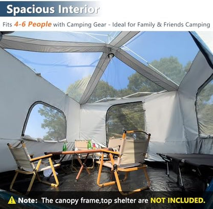 Camping Cube, Inner Tent for 10' x 10' Pop Up Canopy, 4-6 Person Canopy