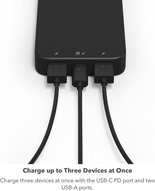 mophie Powerstation 2023 with PD Power Bank - 10,000 mAh Large Internal Battery, (2) USB-A Port and (1) 20W USB-C PD Fast Charging Input/Output Port, Travel-Friendly