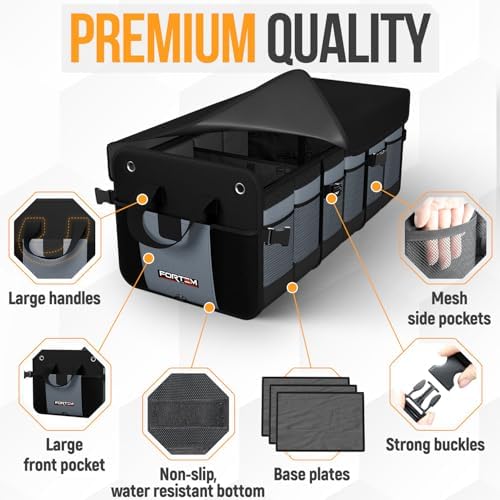 FORTEM Trunk Organizer - Collapsible Car Organizer & Storage Bag for SUVs