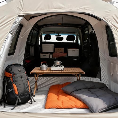 Economical Car Camping Tent - Easy Setup 210D Ripstop, Spacious Universal Fit for Overnight Outdoor Trips
