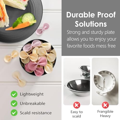 Teivio 32-Piece Plates and Bowls Sets for 8, Gray Matte Dinnerware Sets