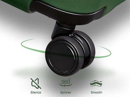 Trunk Luggage 24 Inch, Medium Checked Luggage with Double Spinner Wheels, Anti-Burst Zipper, Hard Case PC Suitcase, Lightweight Travel Luggage, TSA Approved (Pearl White, Hudson)